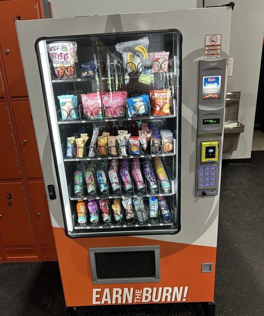 AMS LTF9 refrigerated glass-front vending machine